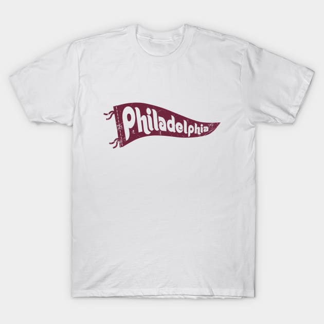 Philadelphia Retro Pennant - White T-Shirt by KFig21